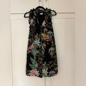 Isabel Marant Etoile Floral Tropical Print Ruffled Cotton Mini Dress